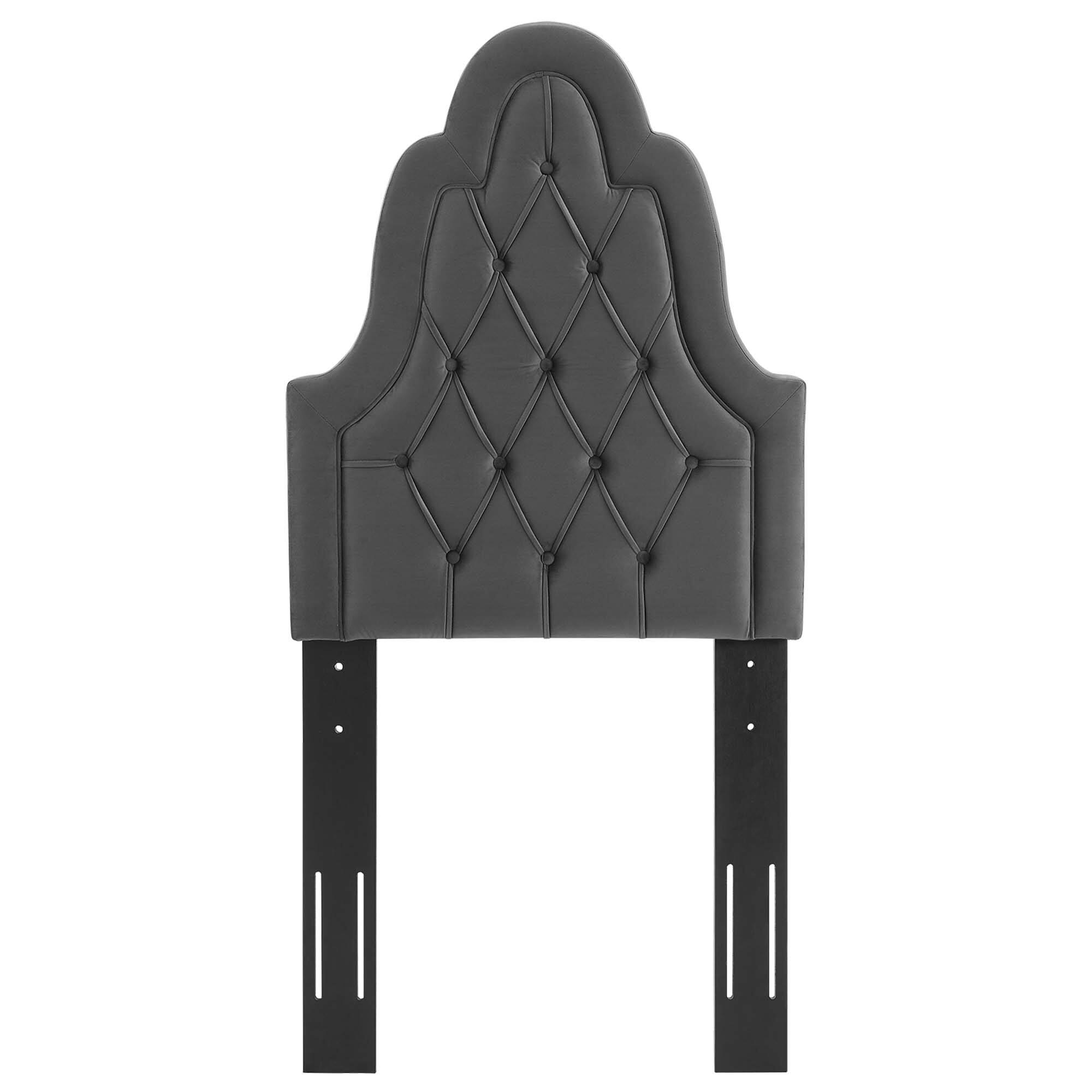 Alt View 1. Modway - Augustine Tufted Performance Velvet Twin Headboard by Modway - Charcoal.
