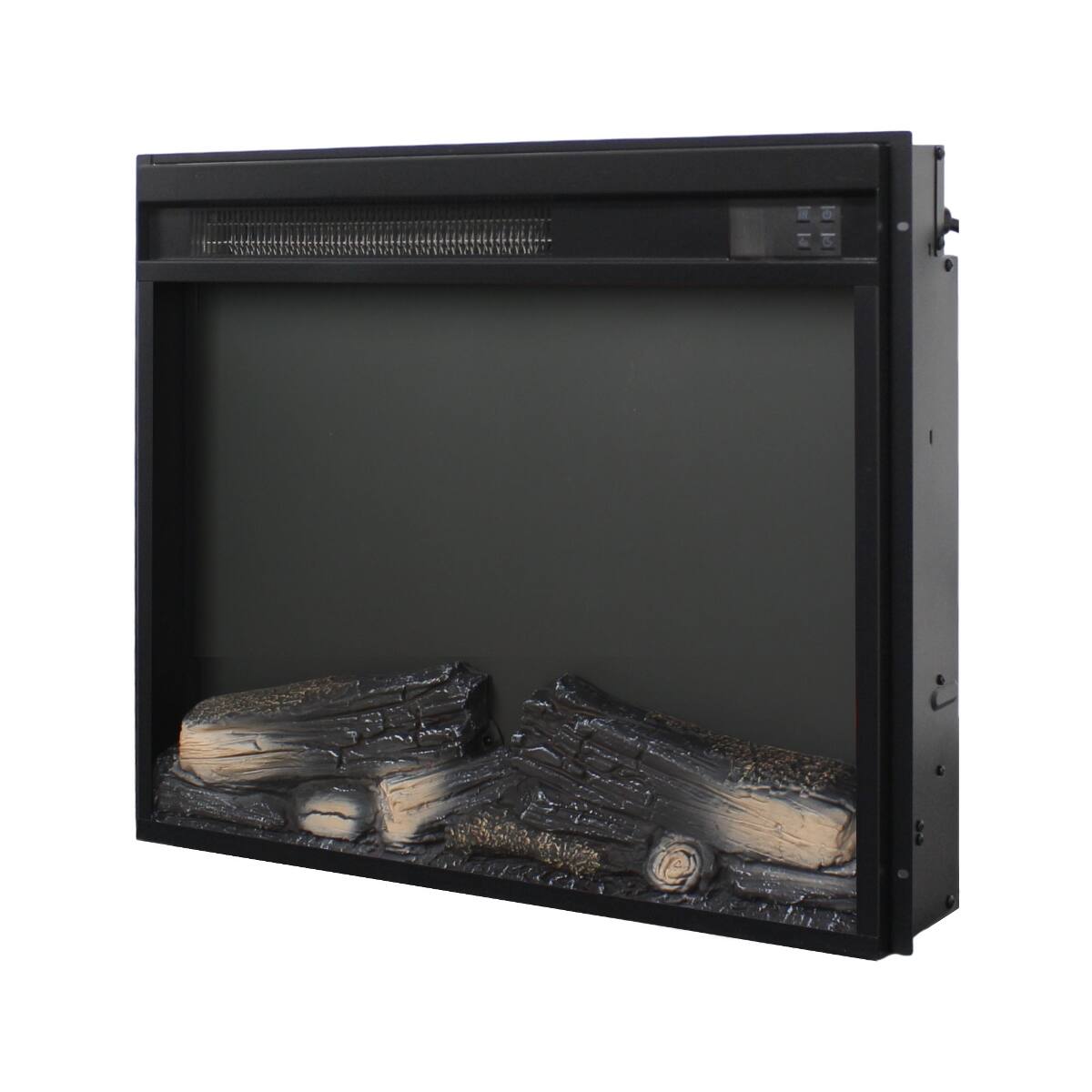 Alt View 3. Loheer - Loheer 23 inch electric fireplace insert, ultra thin fireplace heater with remote control and overheating protection - Antique Black.