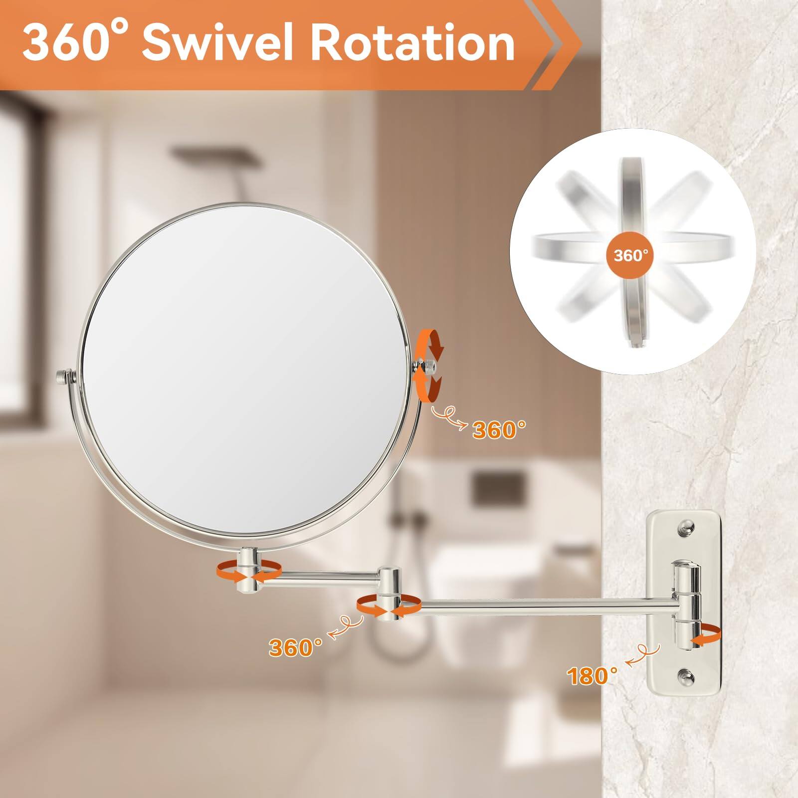 360° Swivel Rotation

360°

360°

180°