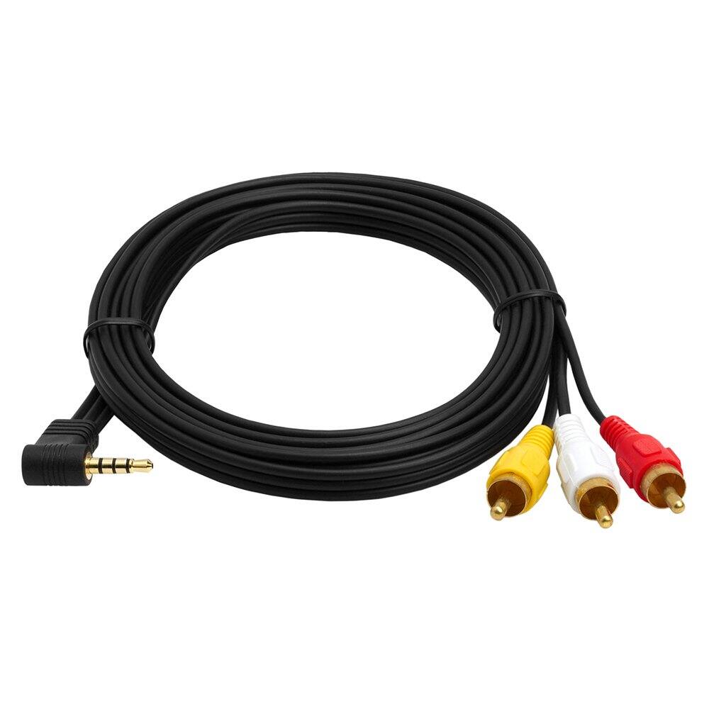 Alt View 1. Cmple.com - Cmple - 3.5mm to RCA Audio Video Cable 6ft AV 1/8" TRRS Composite 3 RCA AUX Cord for DVD Player, VHS Player, HDTV - Black.