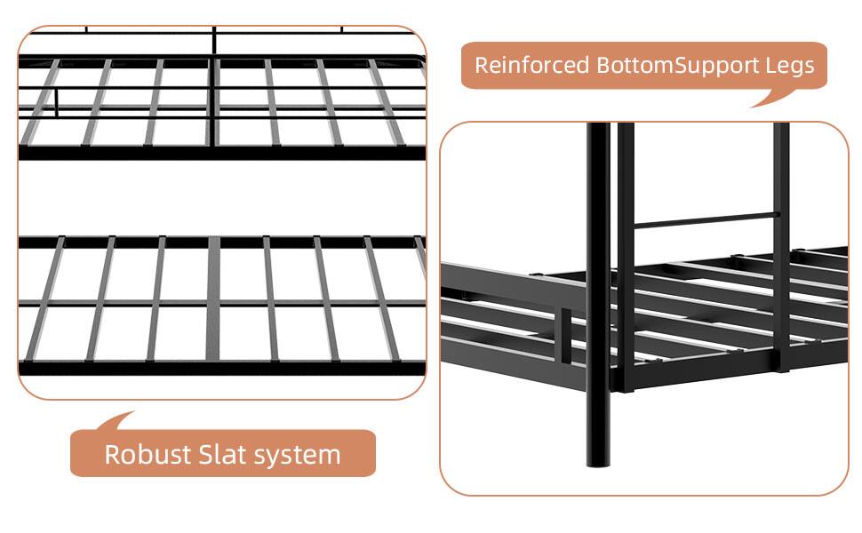 Reinforced Bottom Support Legs  
Robust Slat System