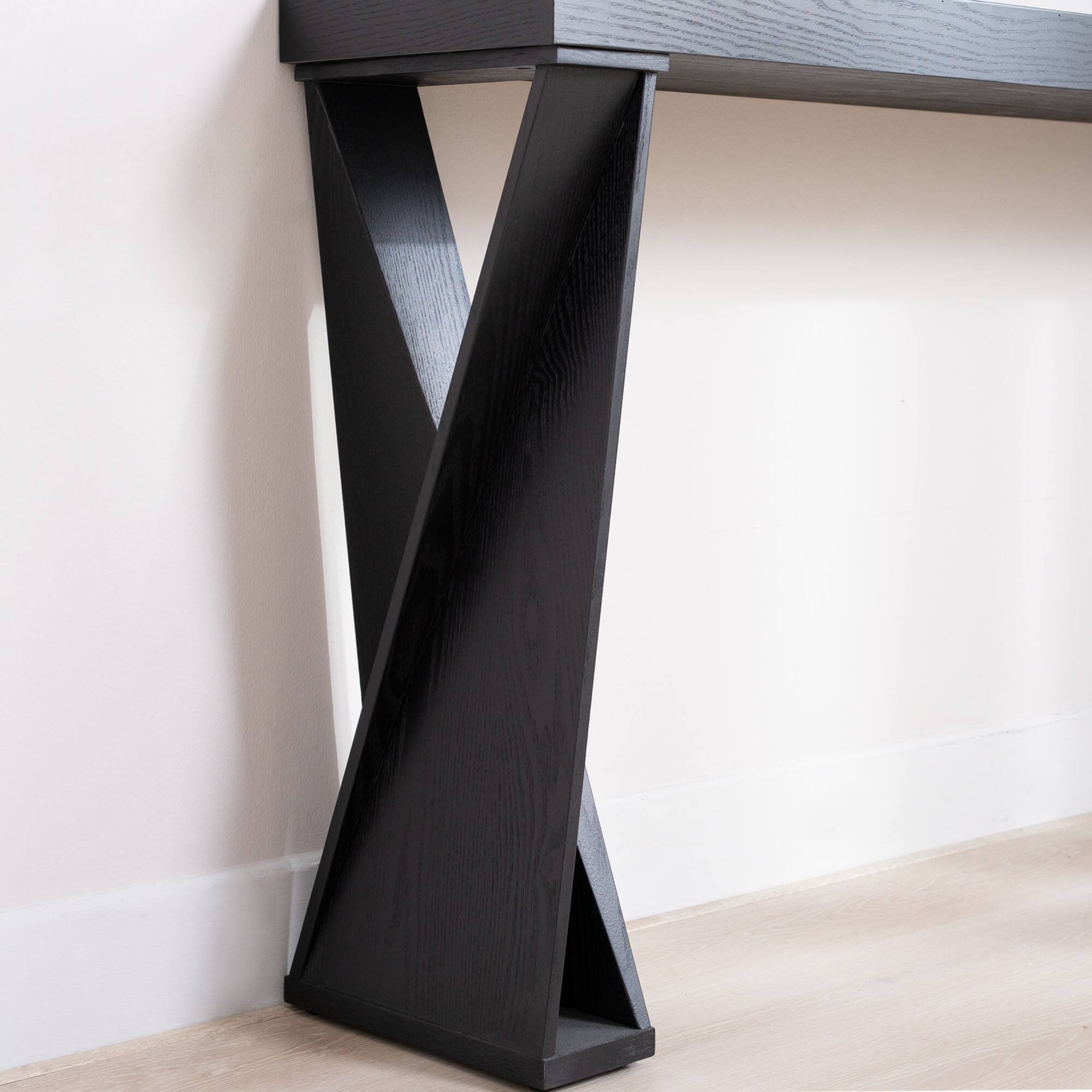 Alt View 5. GOODSILO - Modern Narrow Console Table with Crossed Legs for Entryway Hallway Living Room or Office - Black.