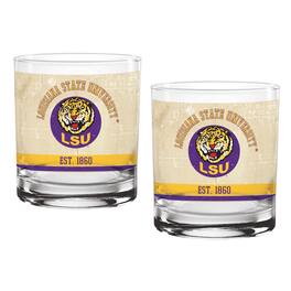 Indigo Falls - LSU Tigers Two-Pack 14oz. Tan Vintage Glass Set - Multicolor