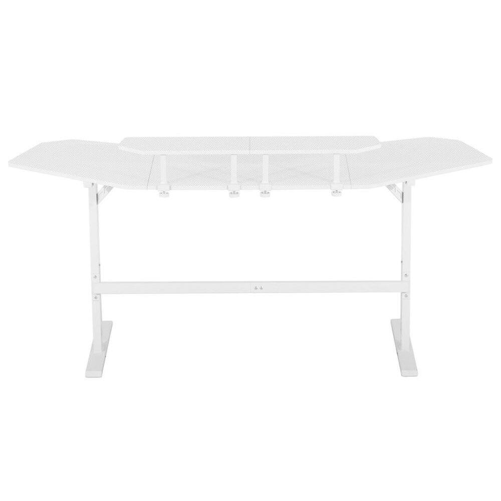 Alt View 4. FurniFact - White Gaming Desk with Wheels, Adjustable PC Desk Table for Gamers - White.