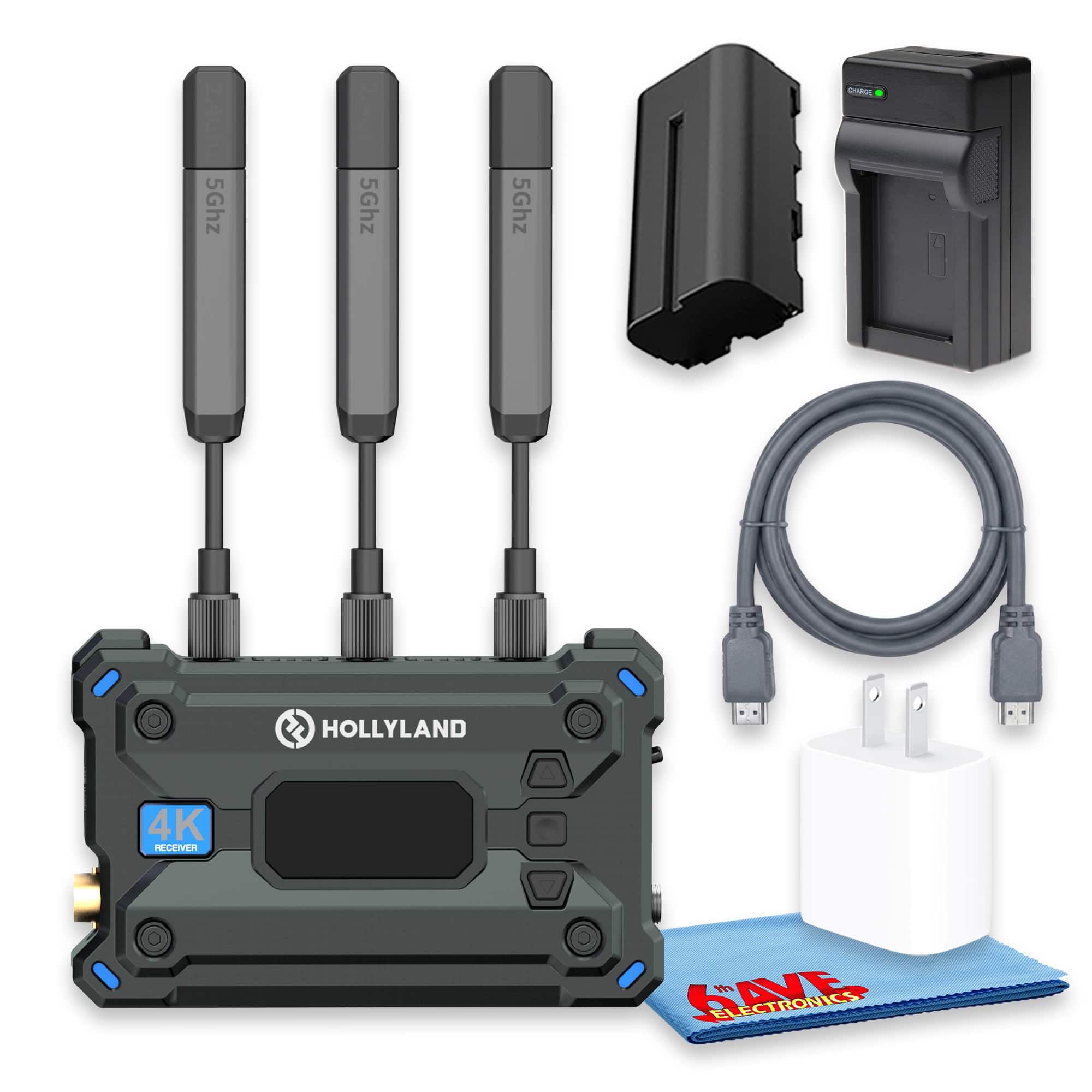 HollyView - Hollyland Pyro S 4K HDMI SDI Wireless Video Receiver Bundle