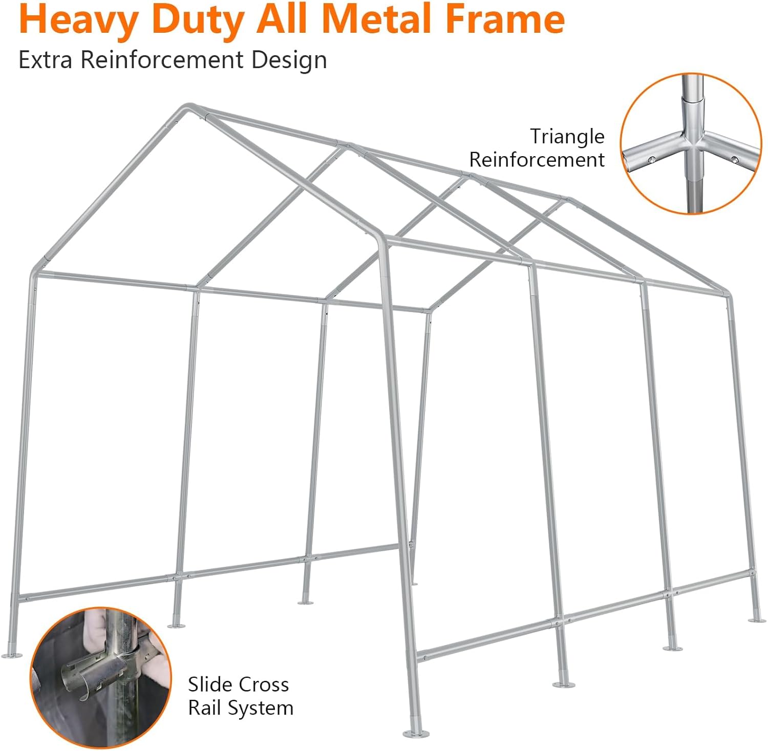 Heavy Duty All Metal Frame  
Extra Reinforcement Design  
Triangle Reinforcement  
Slide Cross Rail System