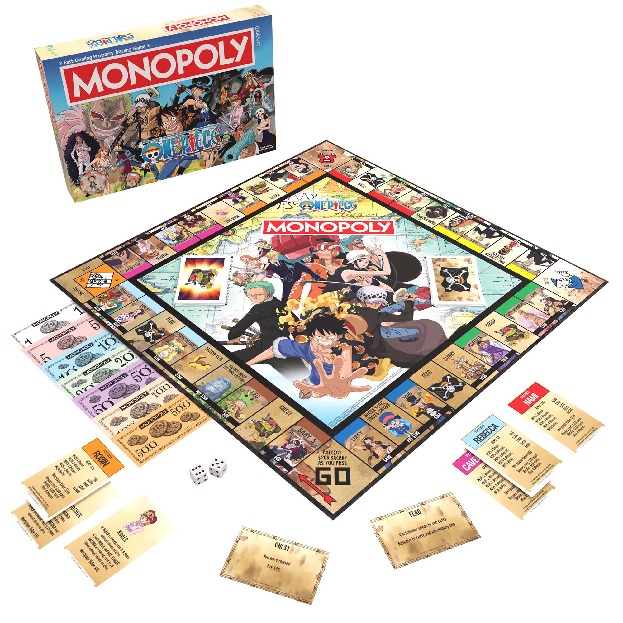 Sure, here is the corrected and grouped text from the image:

---

**MONOPOLY**

**Fast-Dealing Property Trading Game**

**ONE PIECES**

**MONOPOLY**

**VIETOL LIMS**

**-ON 1 5 A 10 5 -X 20 NEW 4T - 50 PH 07 ESTKSOO 100 -RAs 50 500 AAN HONPECA ROBIN m 500**

**I -oa I i i MOALE**

**I -oa I i UM SU SY 3 - NAMB CHTST S**

**WICAL D L SAeS CAN BARY RESECCA -**

**MERA - 1 d DIEUCE 1 204 SBLARY**

**i E 1 in TOU PRSS CAVE**

**1 a GO FLAG - ~ - Sg -a ac Luns Sieuen CHEST - ... m N 204**

---

This text appears to be a mix of game-related terms and possibly some scrambled or misinterpreted text.
