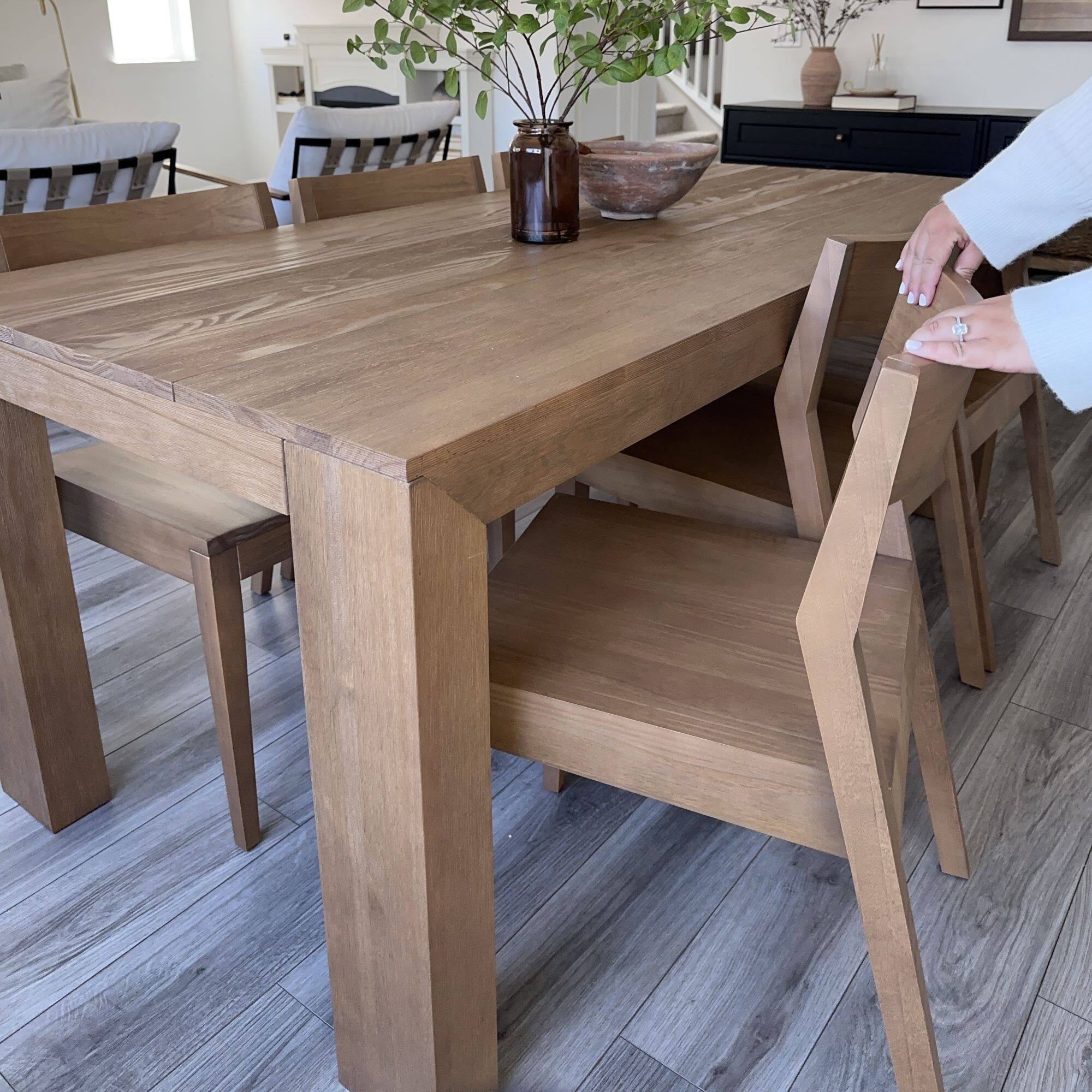 Alt View 9. Plank+Beam - Modern Dining Chair 4-Pack, Pecan - Pecan.