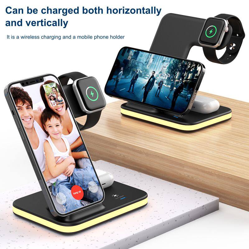 Can be charged both horizontally and vertically

It is a wireless charging and a mobile phone holder