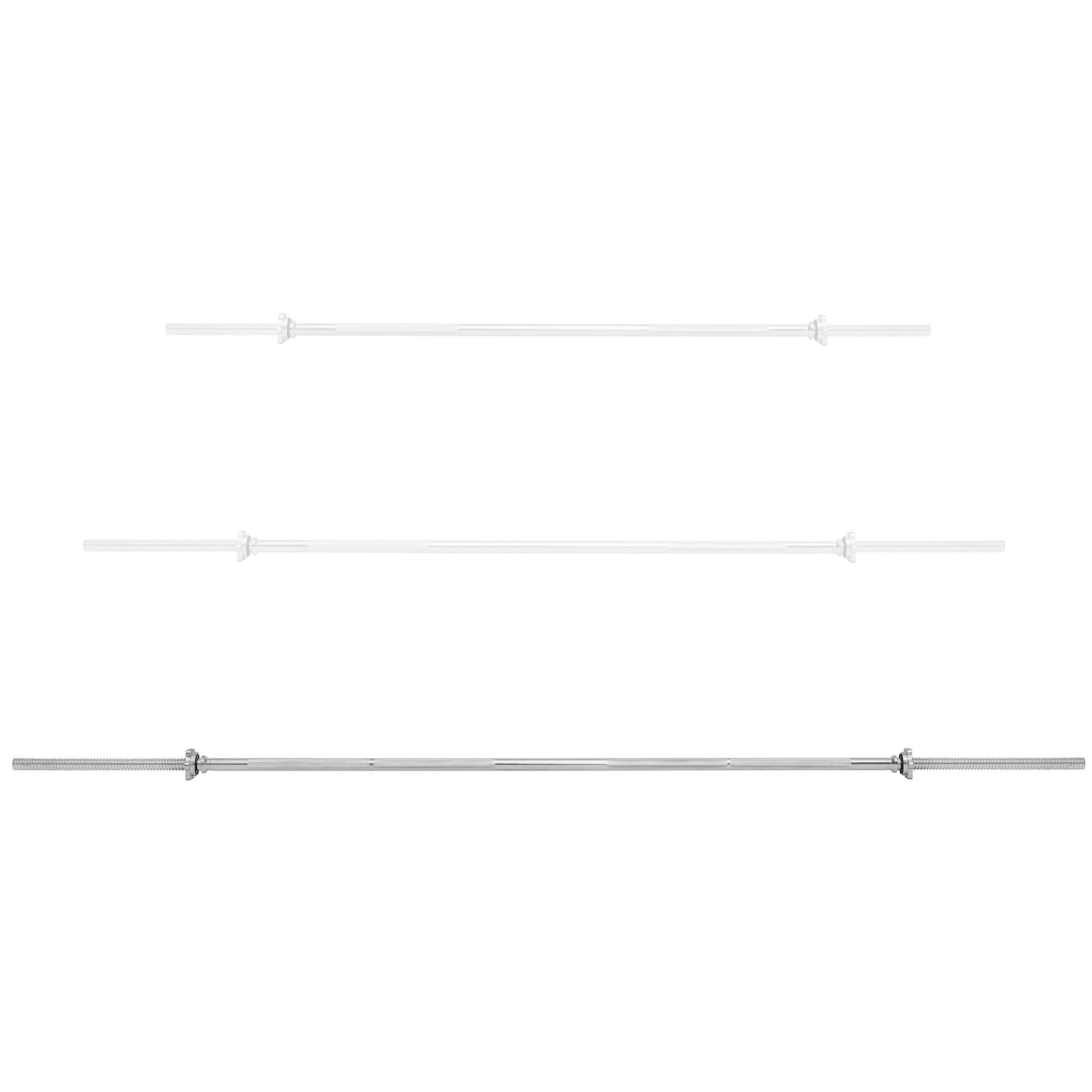 Alt View 4. Philosophy Gym - 1-in Weightlifting Barbell - Threaded Straight Bar with Star Collars - Chrome.