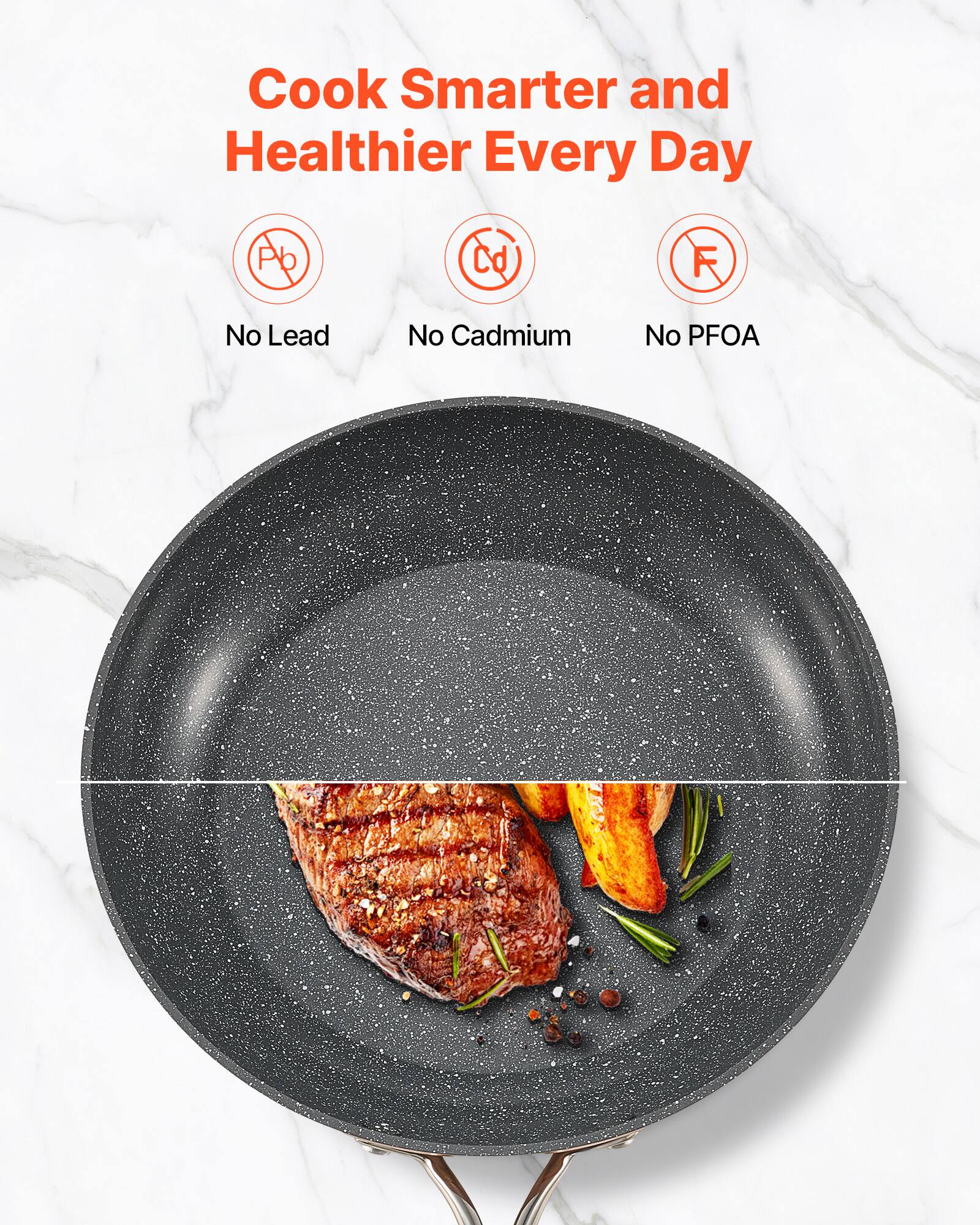 Cook Smarter and Healthier Every Day

No Lead  
No Cadmium  
No PFOA