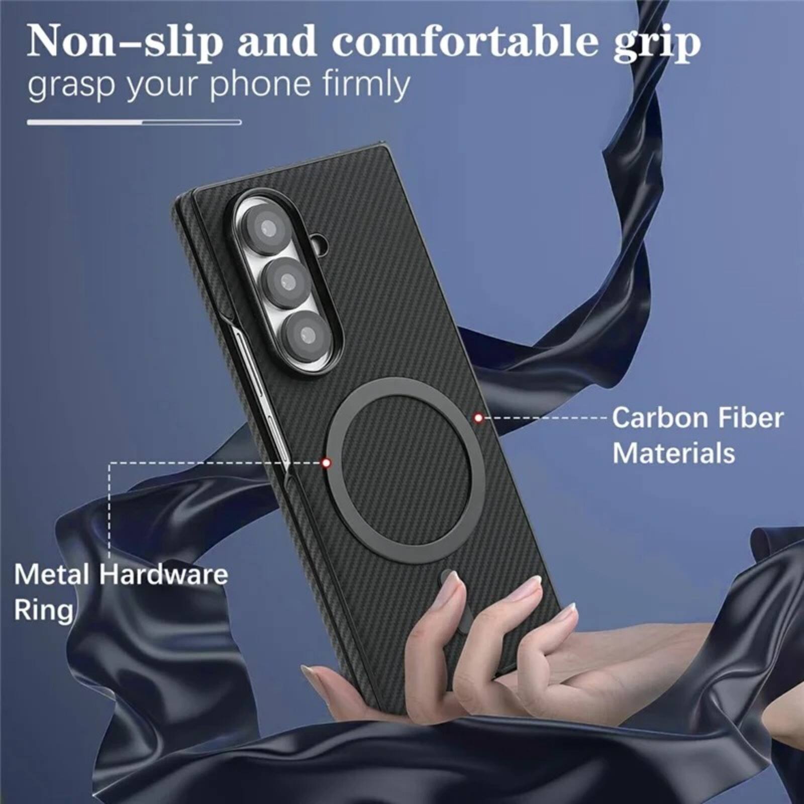 Non-slip and comfortable grip grasp your phone firmly

Carbon Fiber Materials

Metal Hardware Ring