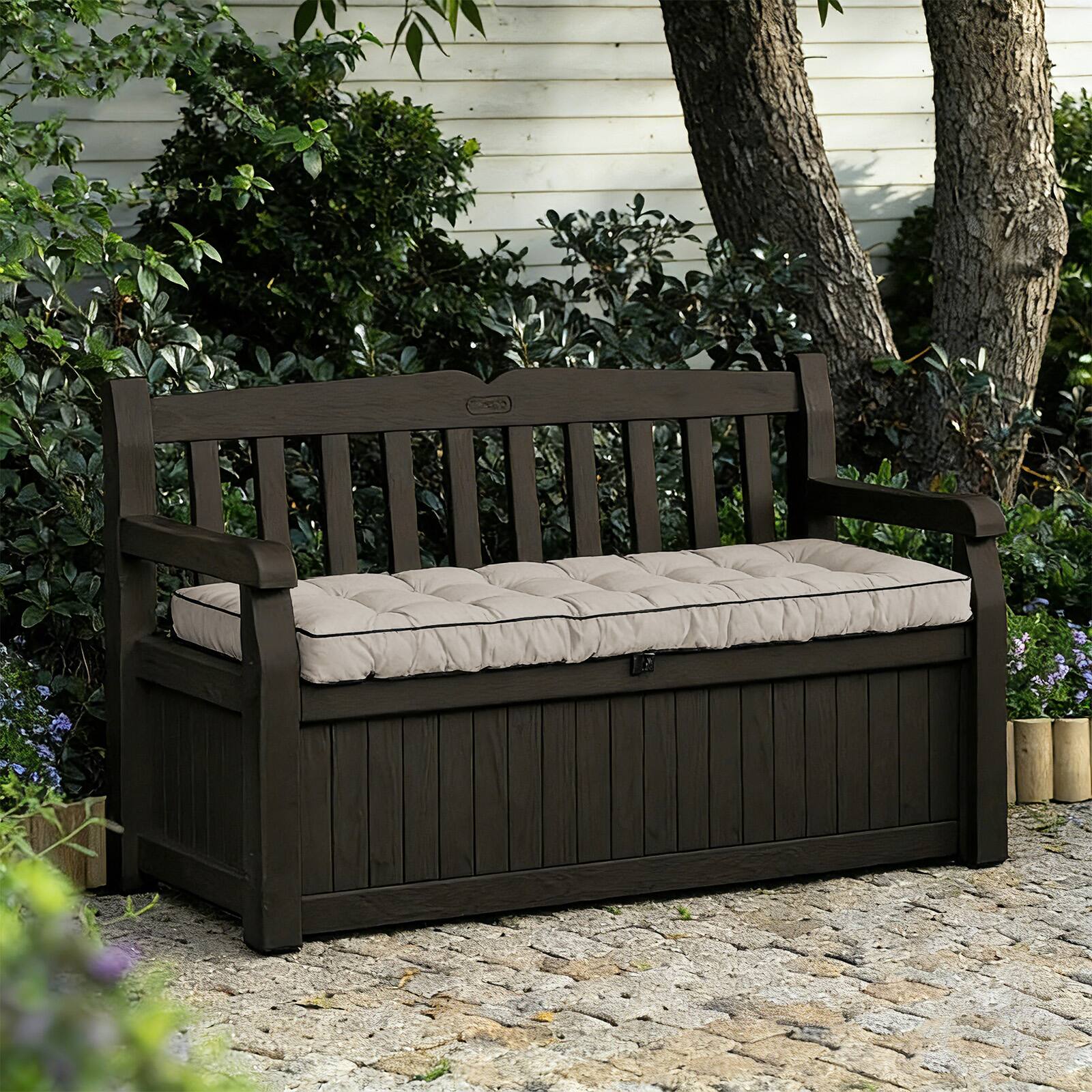 Alt View 1. Chateau Abodes - 63"x20"x4" Outdoor Bench Cushion, Waterproof & Fade Resistant Patio Seat Pad for Porch Swing, Couch Outdoor Furniture - Khaki.