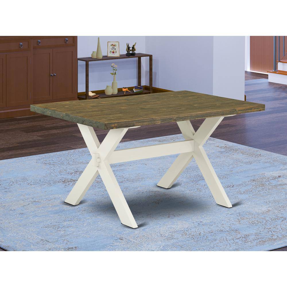 Back. East West Furniture - East West Furniture X-Style Kitchen Rectangle Dining Table Top with Stylish Legs - Brown.