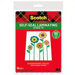 Scotch - Self Sealed Single-Sided Laminating Laminating Sheets, Letter Size, 10/Pack - Clear