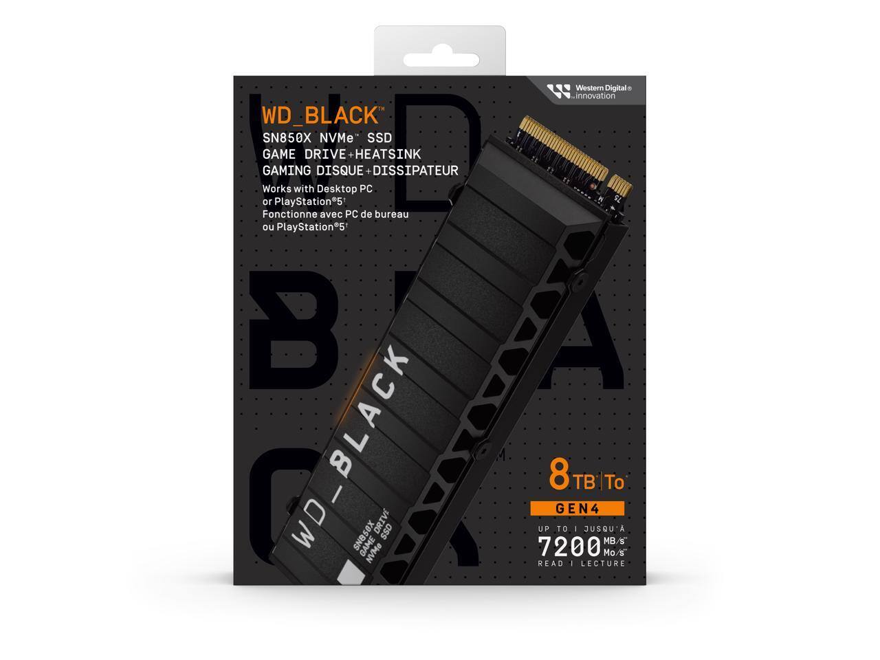 WD _BLACK SN850X NVMe SSD+HEATSINK 8TB ② Amazon.com: WD_BLACK 8TB SN850X NVMe Internal Gaming SSD Solid