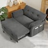Front. Vipbear - Convertible Sleeper Chair,3-in-1Sofa Bed with Reclining Backrest,Single Sleeper Couch with Pull-Out Bed Linen Futon Sofa - Gray.