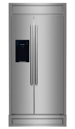 Forno Appliances - Salerno 20 Cu. Ft. Built-In Side-by-Side Refrigerator with Modern Decorative Grill - Stainless Steel VCM