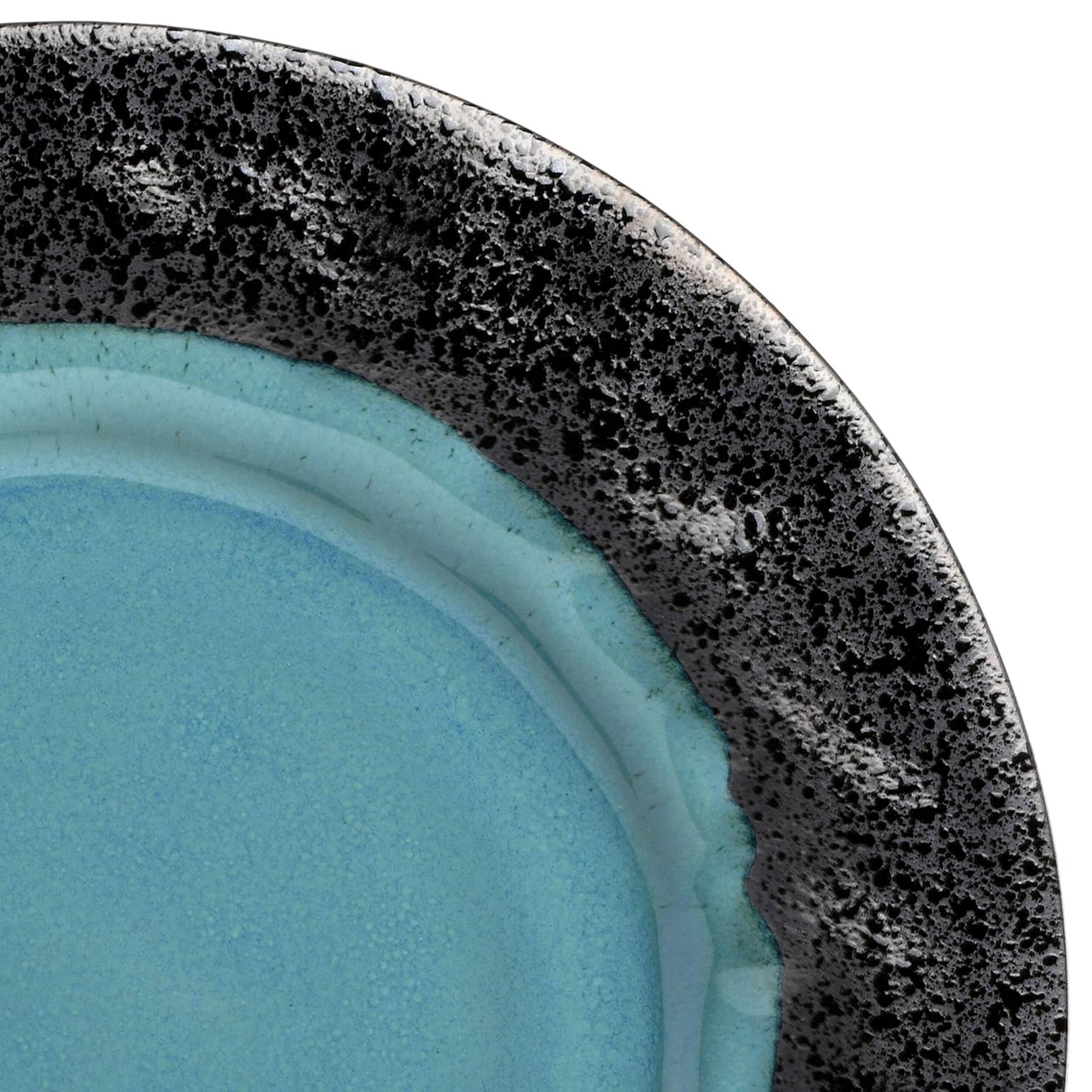 Alt View 3. Gibson - Gibson Elite Dragonstone 16 Piece Stoneware Reactive Glaze Dinnerware Set in Aqua - Aqua.