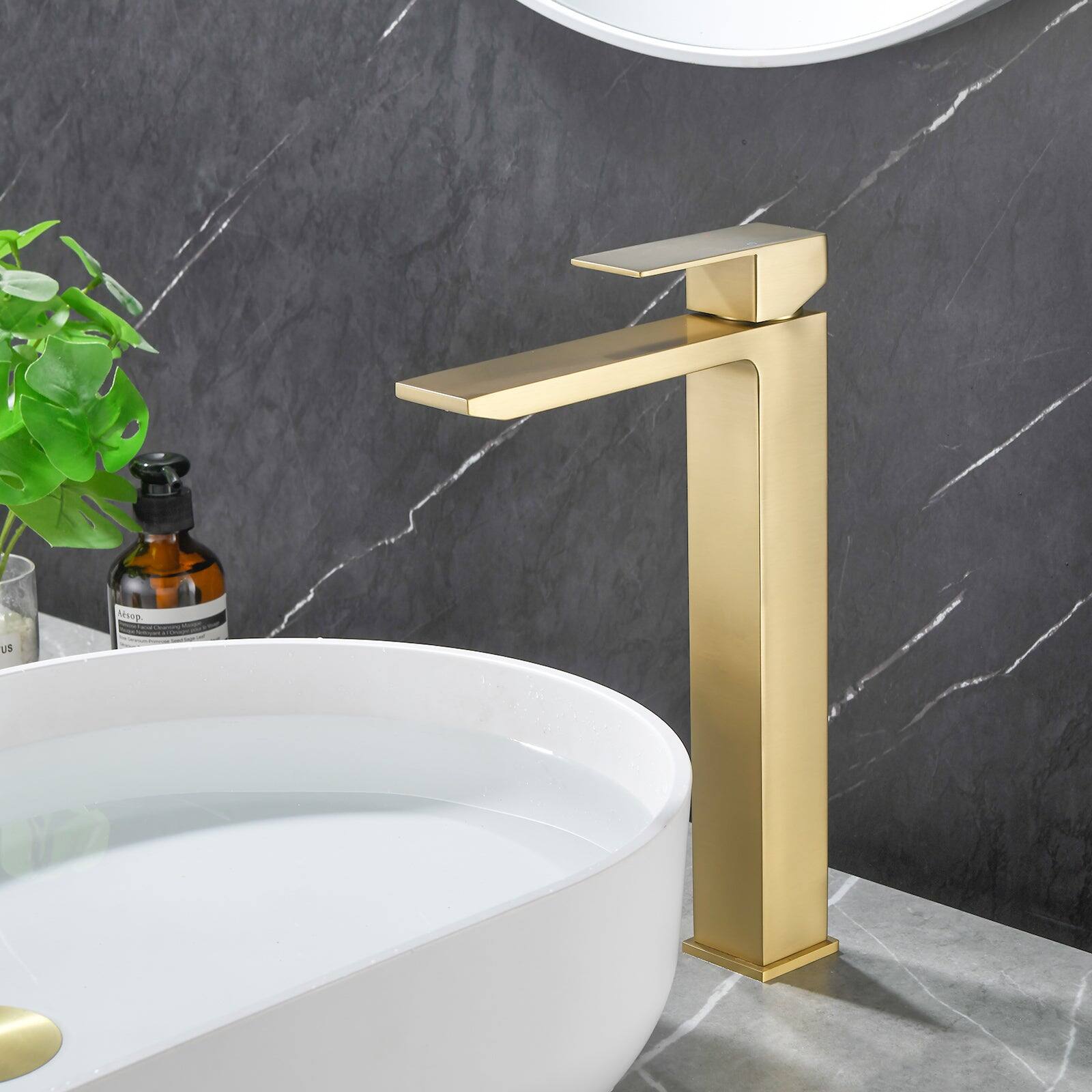 Alt View 3. Boyel Living - Brushed Gold Faucet SUS304 Waterfall Spout cUPC Cartridge 60cm Supply Line Pop Up Drain - Brushed Gold.