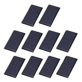 Unique Bargains - 10pcs 5V 0.3W 60mA Mini Solar Panels, Small Solar PV Cells for DIY Electric Toy Materials Kits - Black
