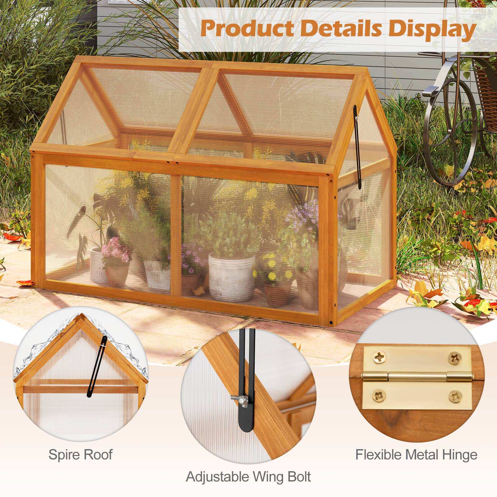 Product Details Display

- Spire Roof
- Adjustable Wing Bolt
- Flexible Metal Hinge