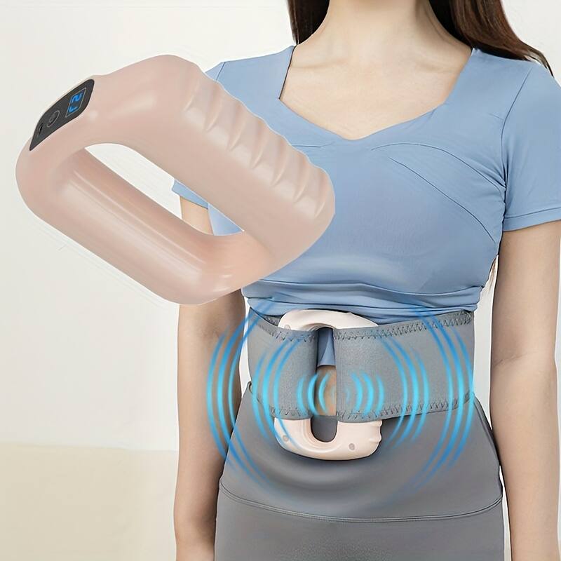 Alt View 1. Cluzine - Fascia Ring Massager USB Charging 5 Vibration Modes Full Body Use Eco-Friendly Portable - Pink.