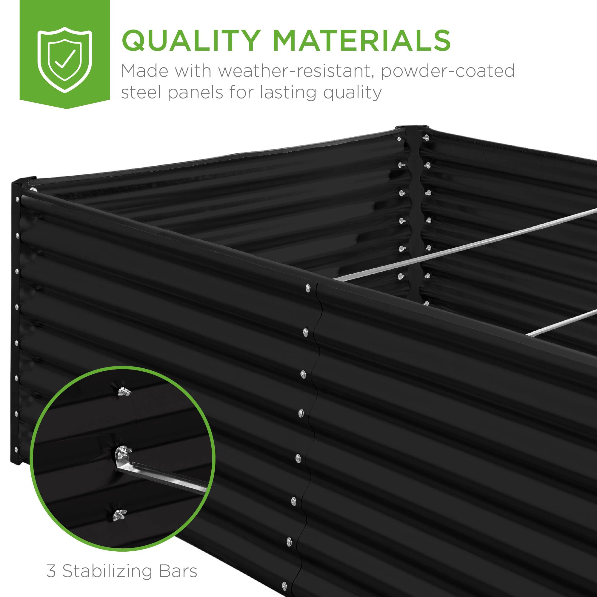 QUALITY MATERIALS  
Made with weather-resistant, powder-coated steel panels for lasting quality  

3 Stabilizing Bars