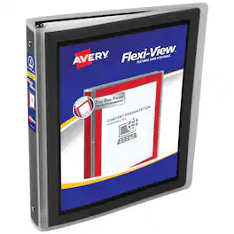 Avery - Flexi-View 3 Ring Binder, 1 Inch Binder (17686) - Black