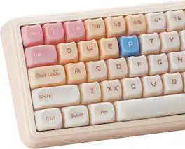 Womier - Jelly Jade Keycaps, Translucent Cute Ragdoll Cat Mao Profile Key caps for All US Layout Mechanical Keyboard - Pink