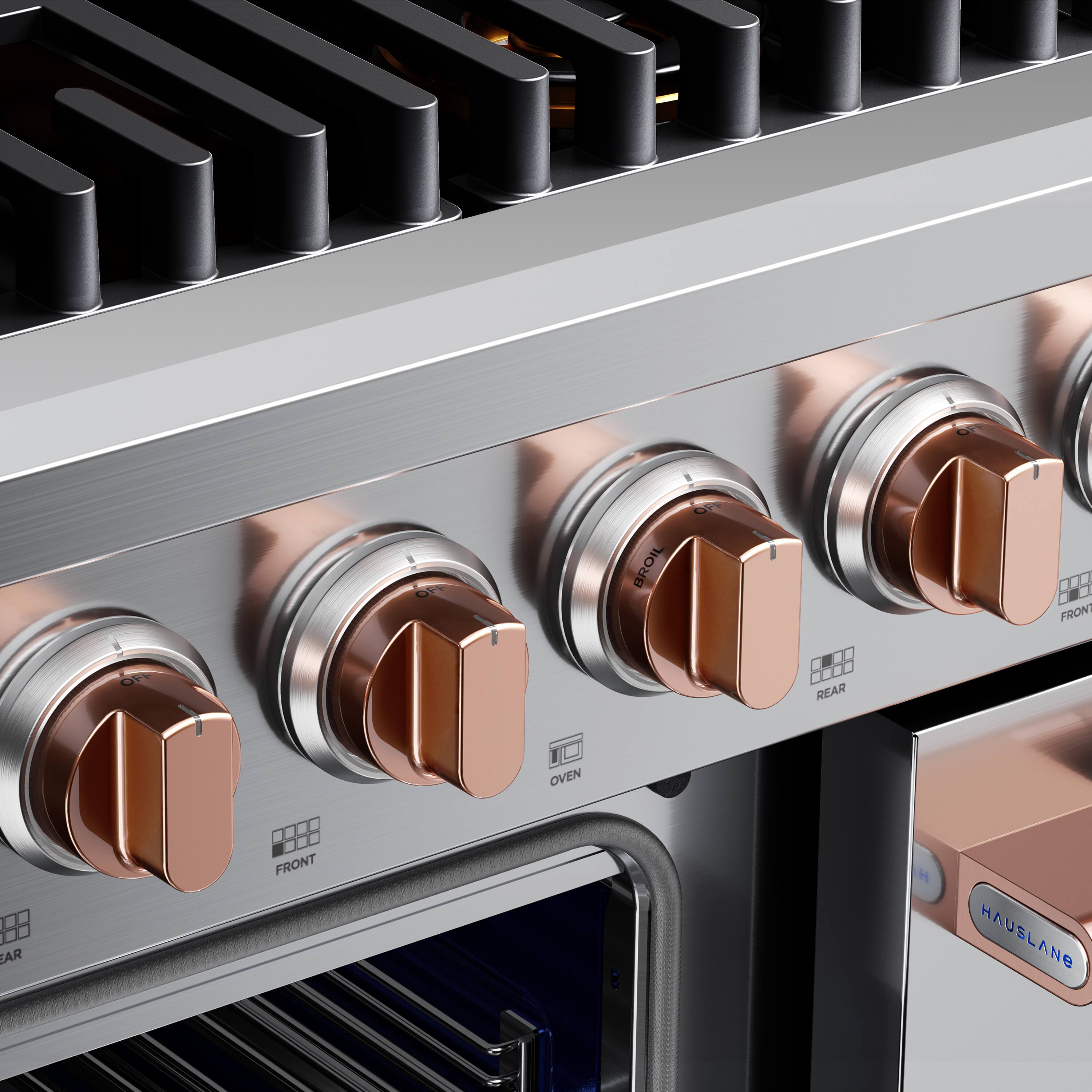 - Broil Front
- Rear Oven
- Front
- Rear
- Oven
- Hausslane