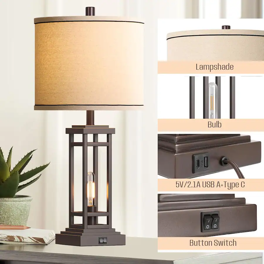 Farm Table Format partphoner Tall Farmhouse Table Lamps Brown - Best Buy