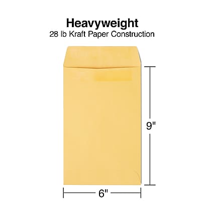 Heavyweight  
28 lb Kraft Paper Construction  
9" x 6"