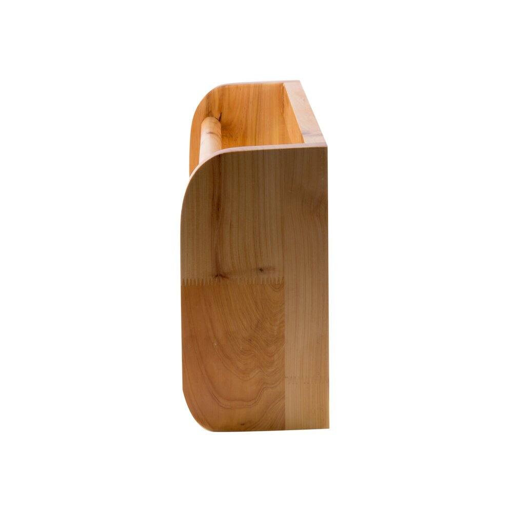 Left. Alfi - 18" Wall Mounted Wooden Shelf & Hooks Bathroom Accessory - Brown.