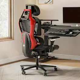 Eureka Ergonomic - Executive Office Chair, Premium PU Leather, Ergonomic Armrests, Height Adjustable Swivel Base - Red