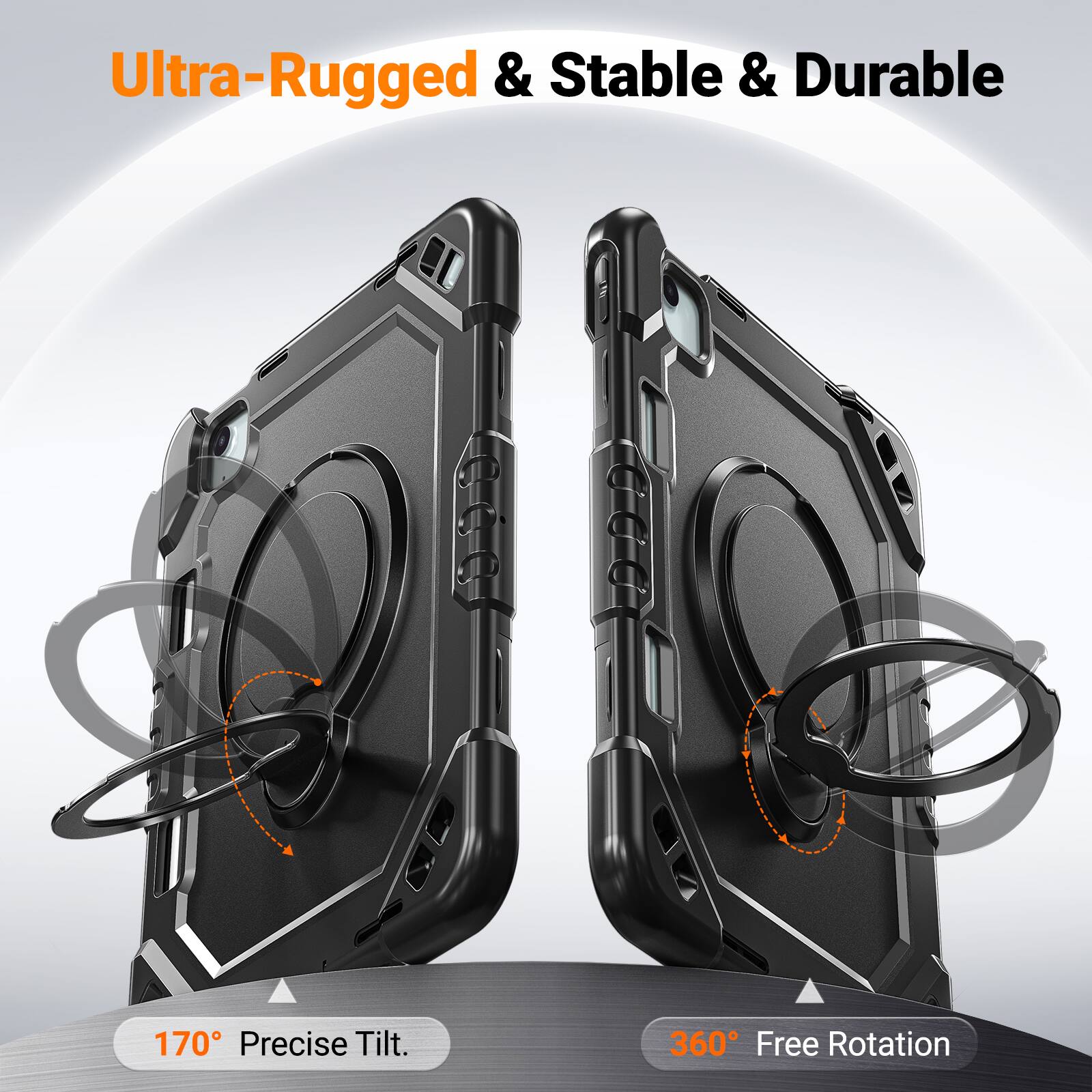 Ultra-Rugged & Stable & Durable

170° Precise Tilt.

360° Free Rotation