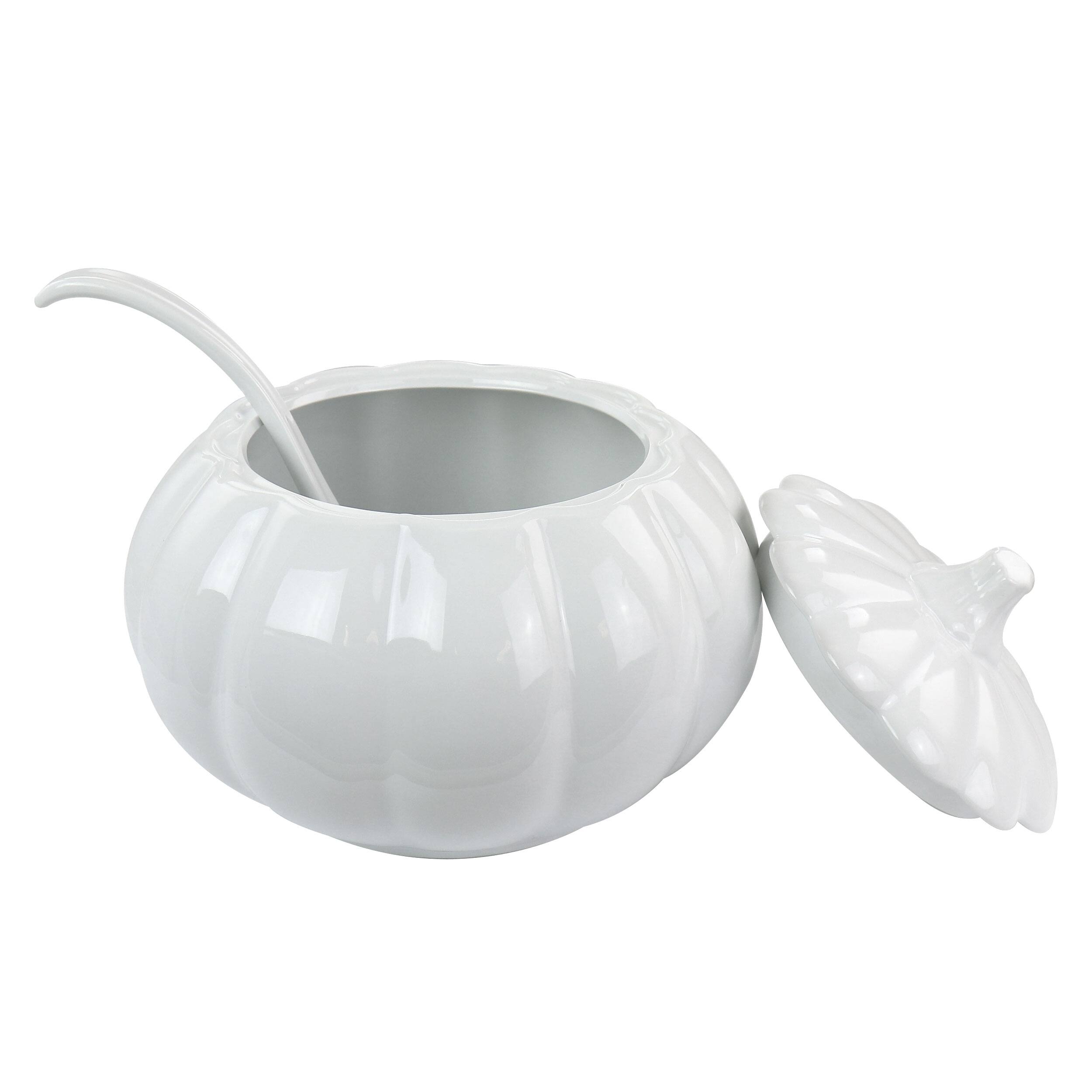Alt View 3. Martha Stewart - Martha Stewart 8.2qt 3-Piece Fine Ceramic Tureen Set in White - White.