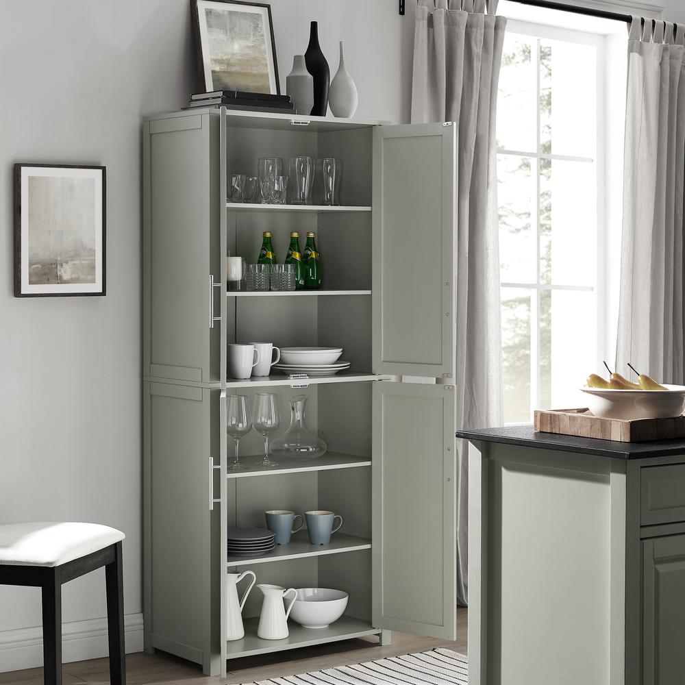 Alt View 9. Crosley Furniture - Savannah Tall Kitchen Storage Pantry - Gray.