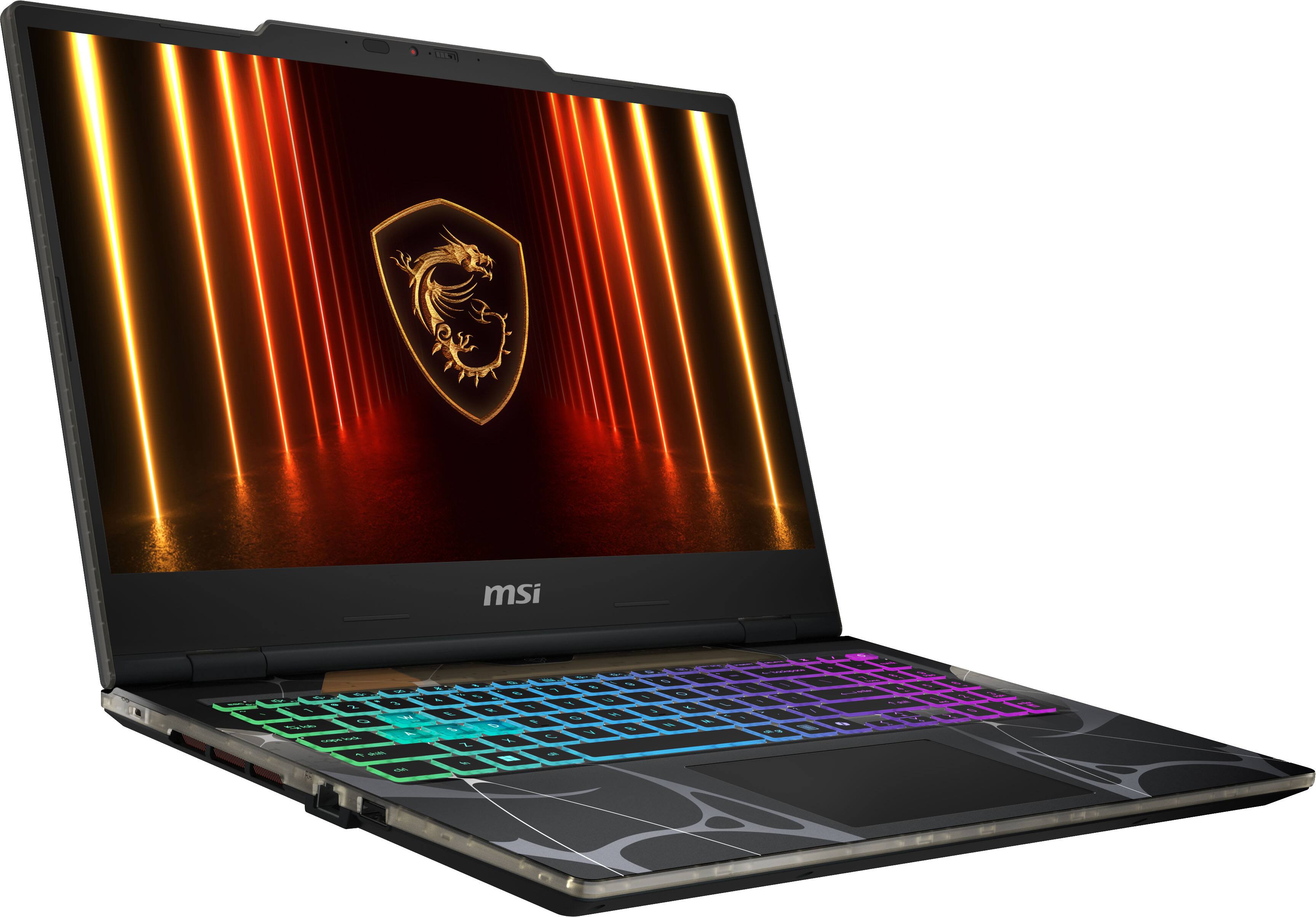 Angle. MSI - Cyborg A15 AI 15" 144Hz FHD Gaming Laptop - AMD R9-270 - NVIDIA GeForce RTX 5060 - 16GB Memory - 1TB SSD - Translucent Black.