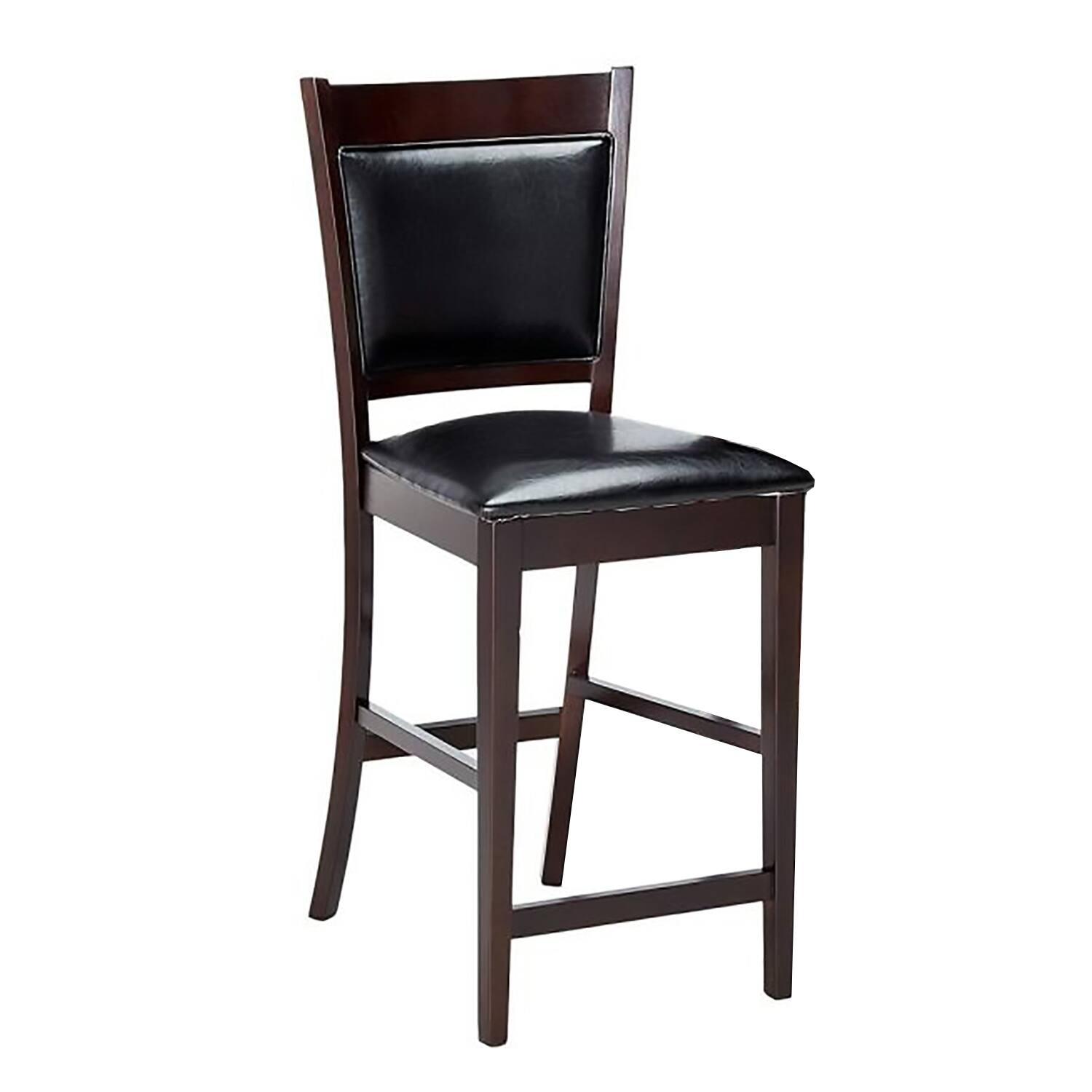 Alt View 1. Manhattan Lane - Counter Height Chair Vinyl Padded Seat & Back, Espresso  Brown, Set of 2 - Brown.