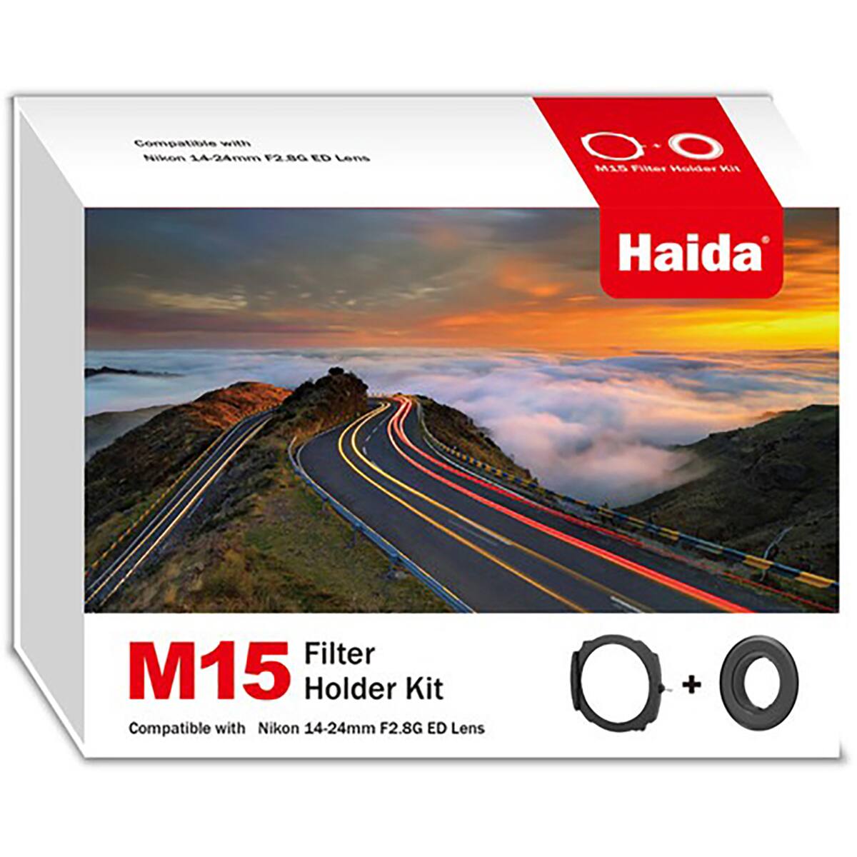 Compatible with Nikon 14-24mm F2.8G ED Lens  
M15 Filter Holder Kit  
Haida  
Filter M15 Holder Kit Compatible with Nikon 14-24mm F2.8G ED Lens