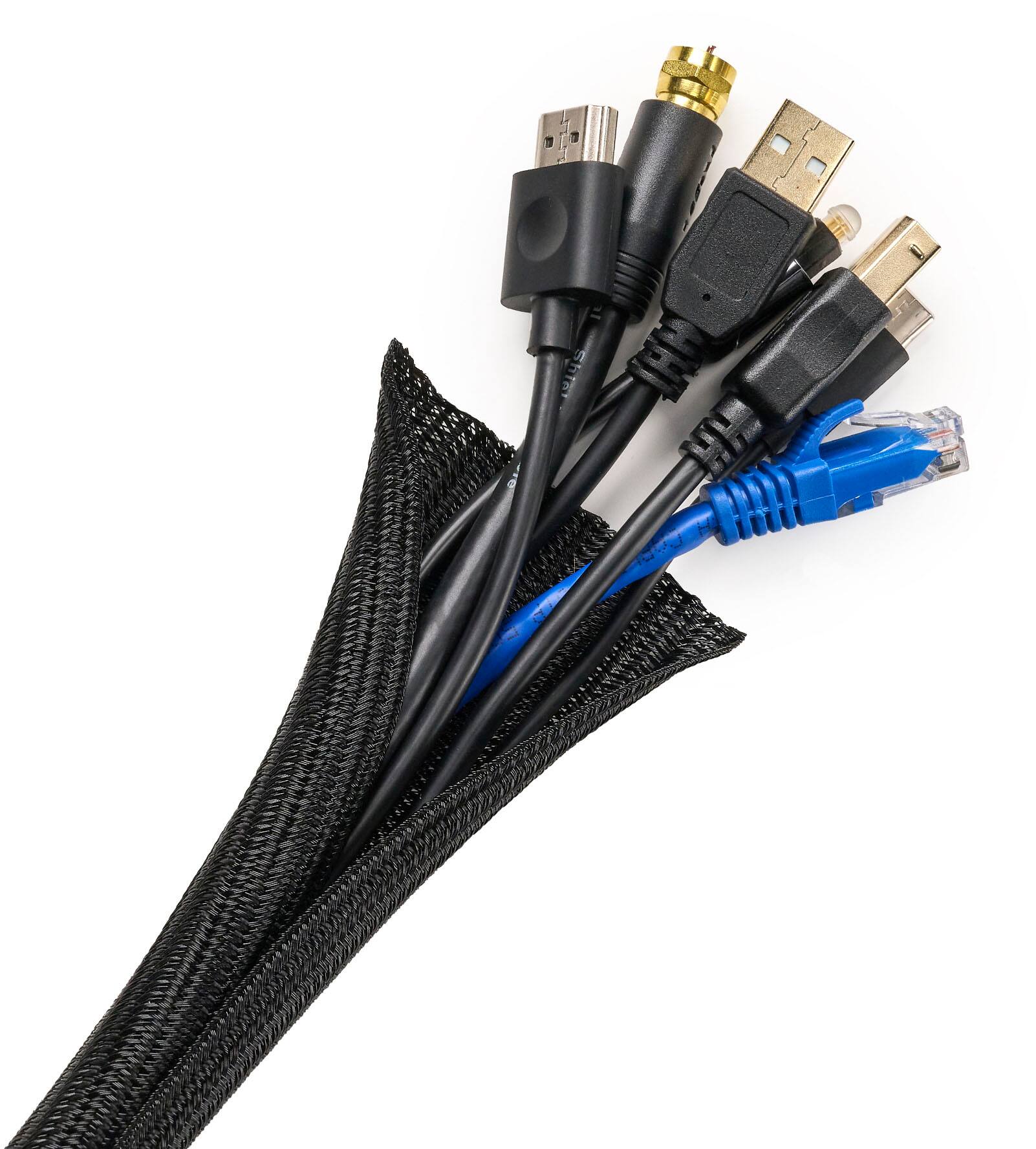 Alt View 1. Wrap-It Storage - Mesh Cable Sleeve - Black.