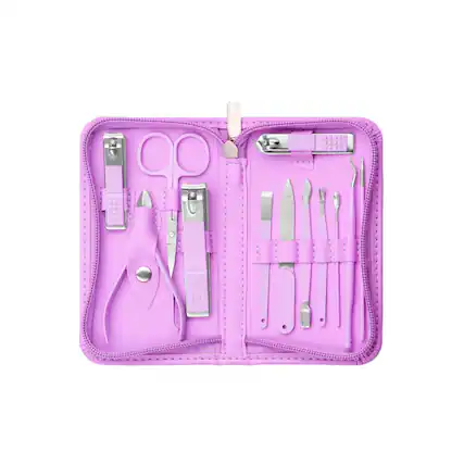 Front. Beauty Hub Ecommerce - Purple Travel Case Nail Set - Purple.