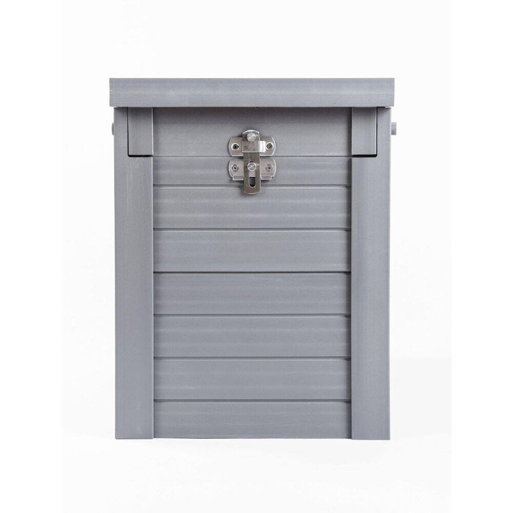 Left. New Age Pet - ECOFLEX Piedmont 2-Bowl Diner with Sliding Lid Storage Bin -Grey - Grey.