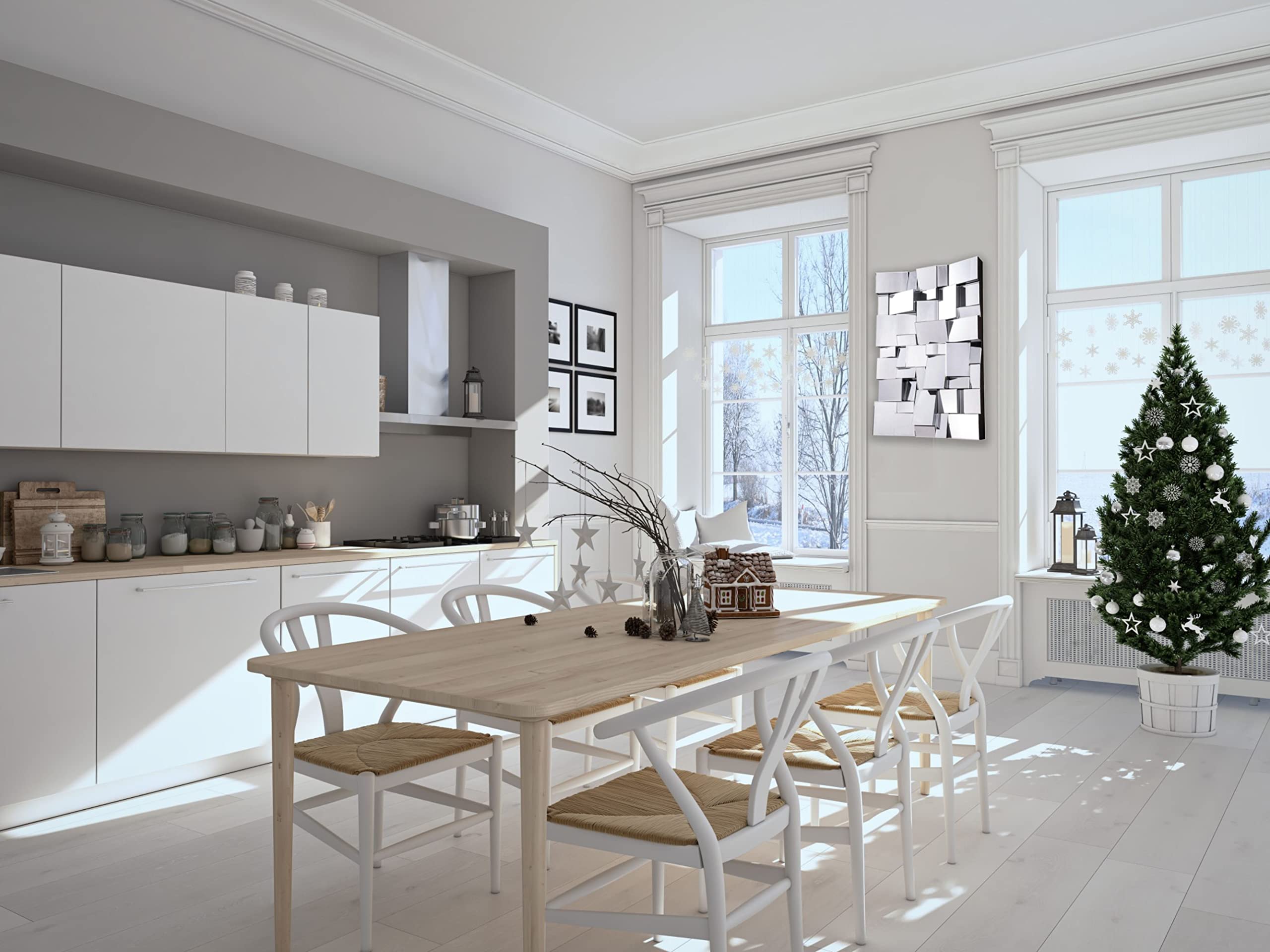 Left. Elegant Decor - Modern 47 in. Contemporary Mirror in Clear - Clear.