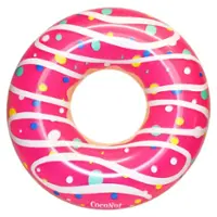 Salus Brands, LLC - CocoNut Float: Pink Sprinkled & Glazed Donut - 48" Pool Ring Inflatable, Anti-Leak, Durable, Party Water Accessory - Front_Zoom
