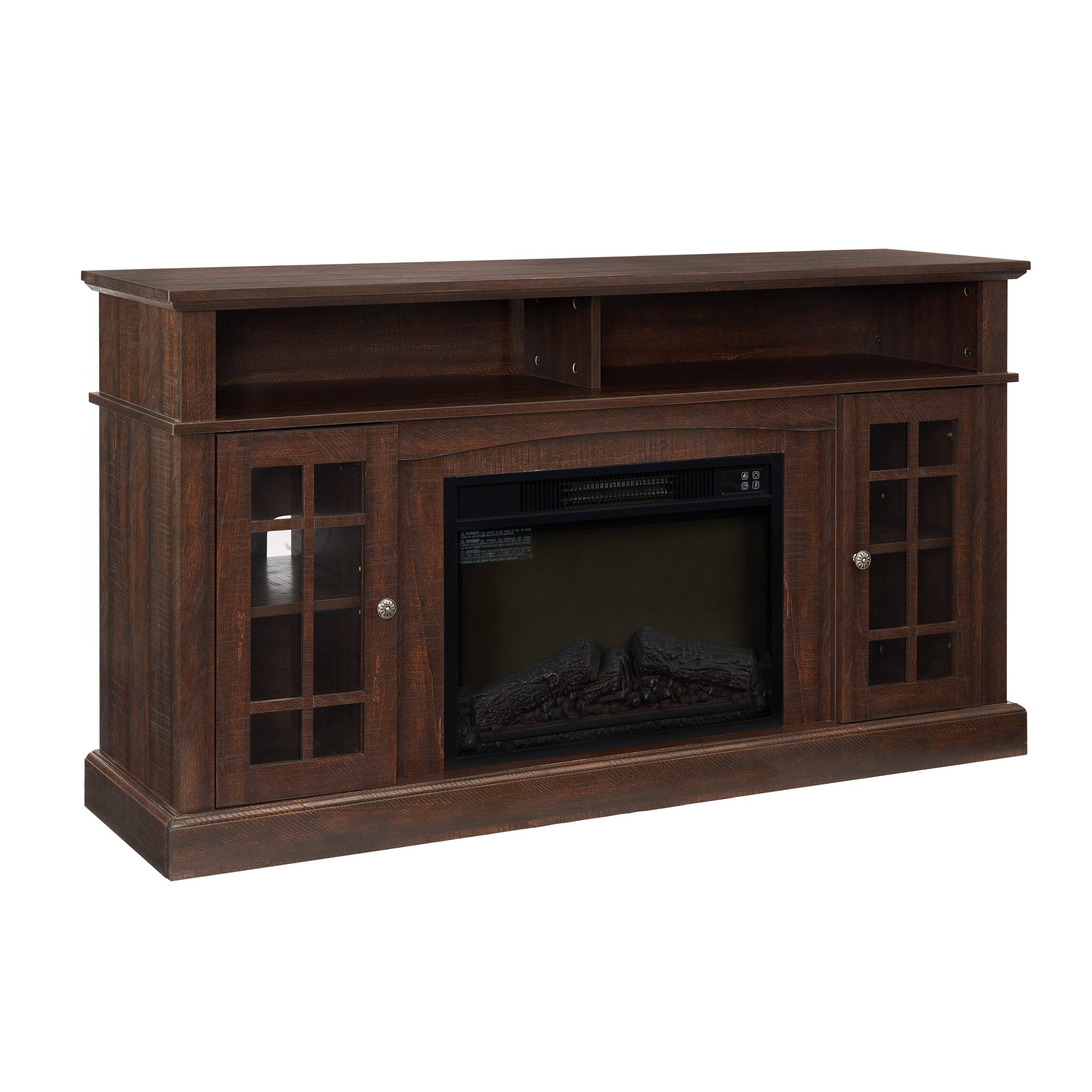 Left. Whisen - 58.25" Modern TV Stands with 23" Electric Fireplace Console for TVs up to 65" Home Entertainment - Espresso.