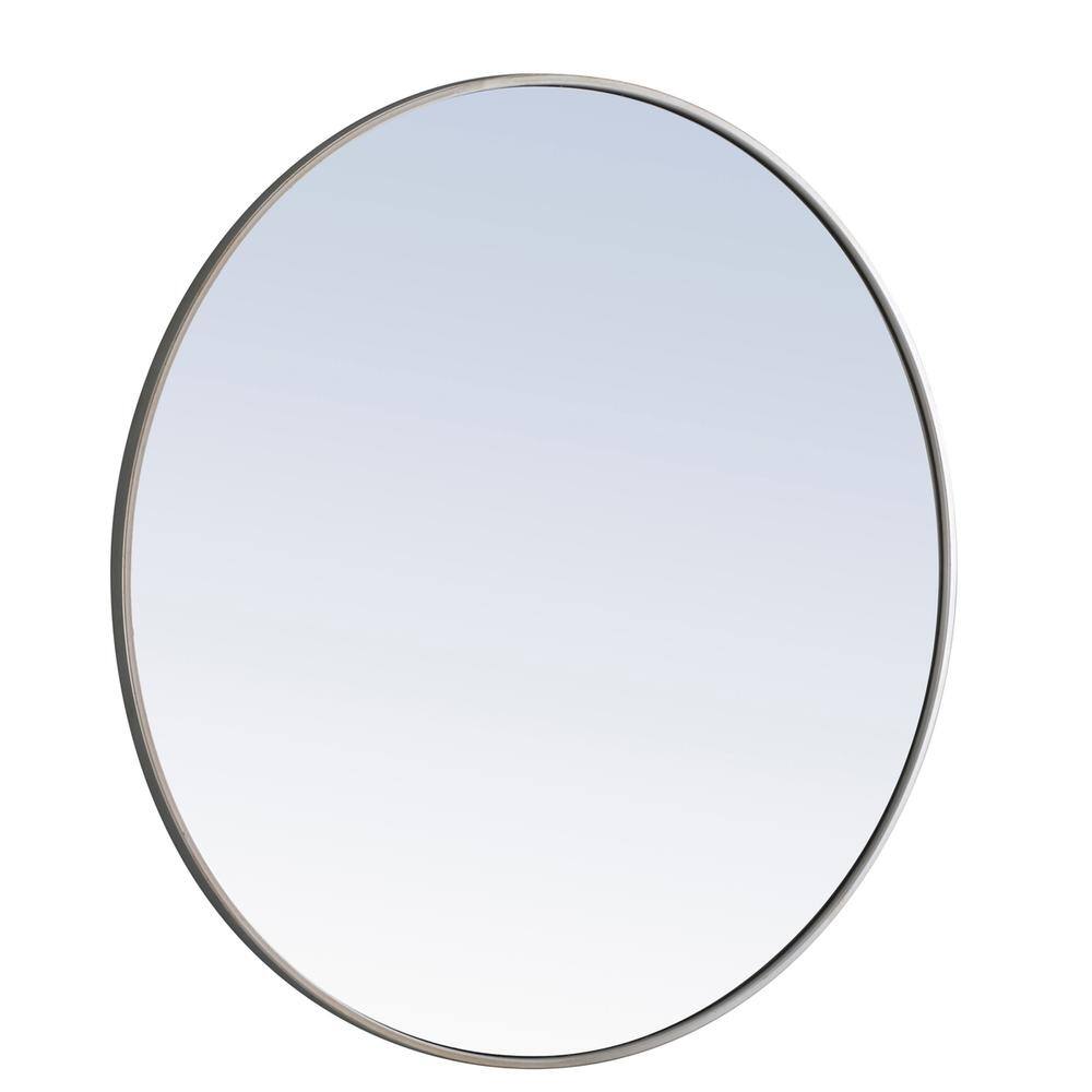 Alt View 1. Elegant Decor - Metal frame Round Mirror 36 inch Silver finish - Silver.