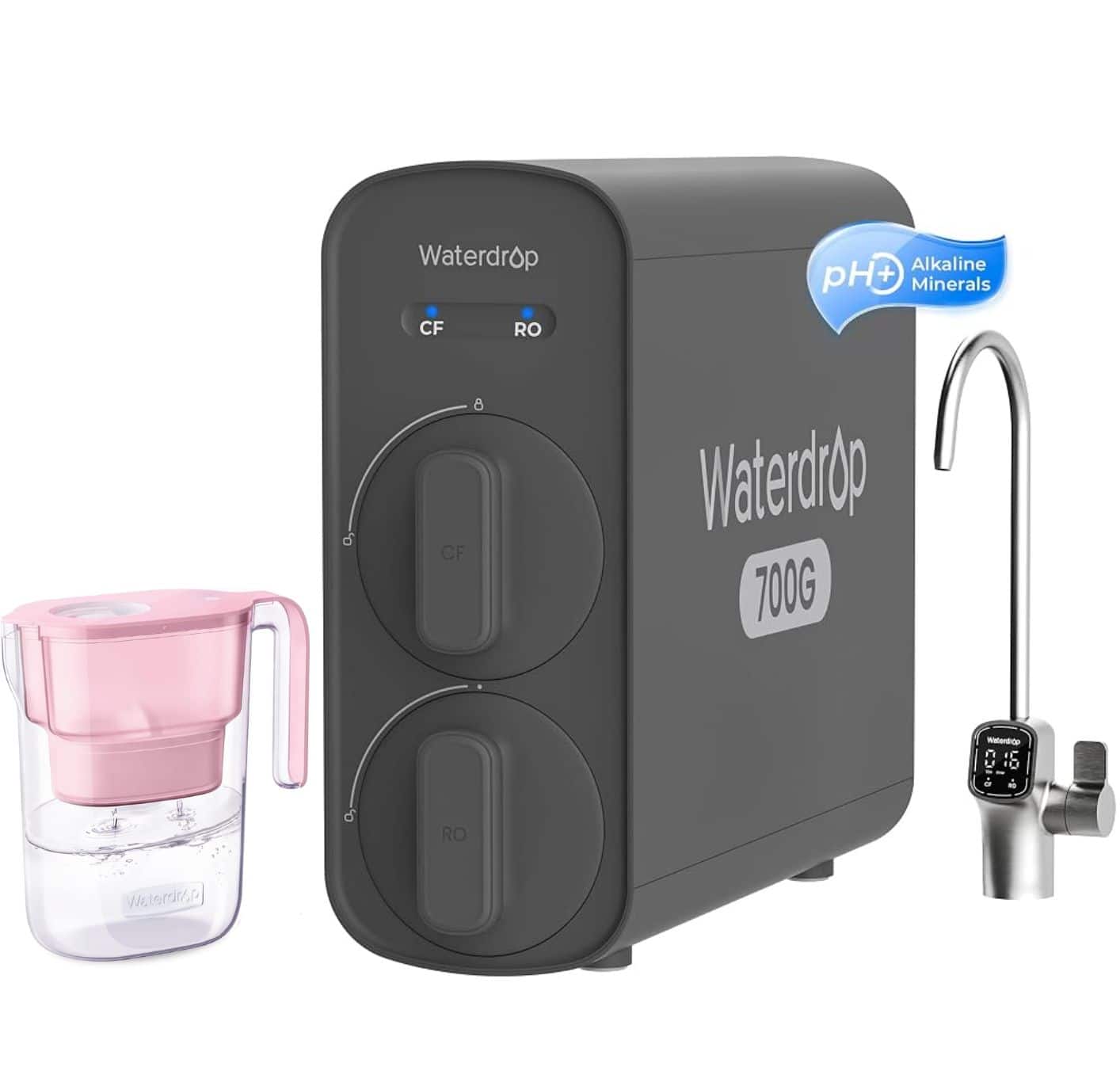 Waterdrop - G5P700A Alkaline Mineral pH+ Reverse Osmosis Water Filtration System, EXTRA 05P Pitcher - Black price history on PriceWatchPro