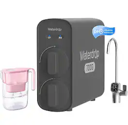 Waterdrop - G5P700A Alkaline Mineral pH+ Reverse Osmosis Water Filtration System, EXTRA 05P Pitcher - Black